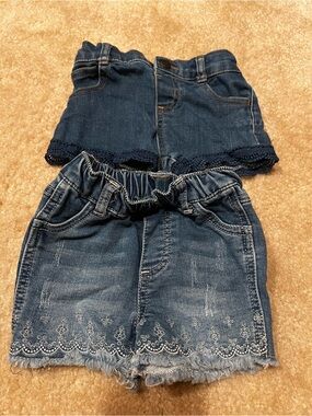 Baby Girls' Denim Shorts 3-6 months- Blue